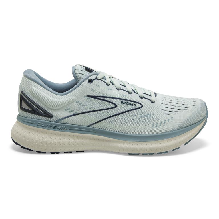 Brooks Glycerin 19 Road Running Shoes - Women's - Mint Aqua Glass/Whisper White/Navy (21365-EDTA)